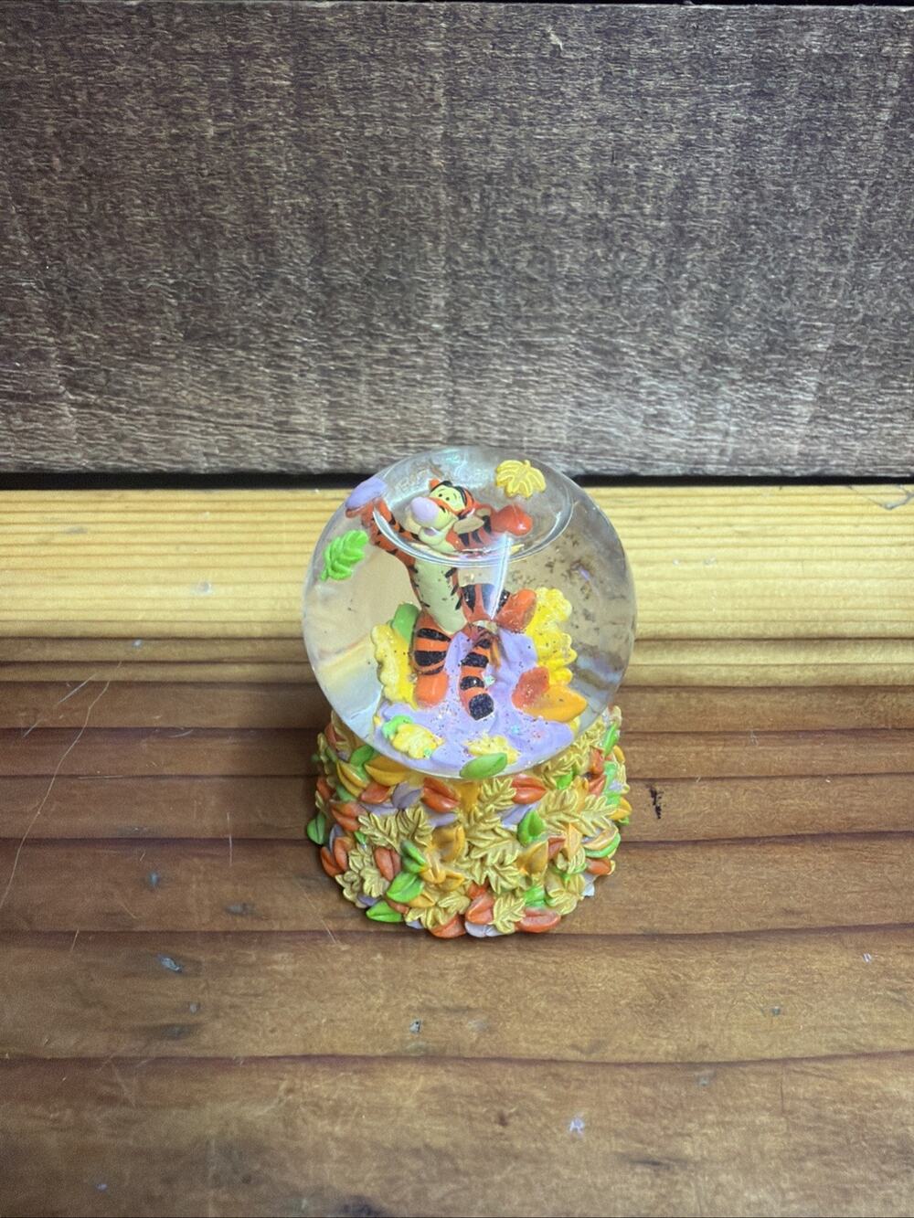 Disney Bouncing in Leaves Tigger Mini Snow Globe